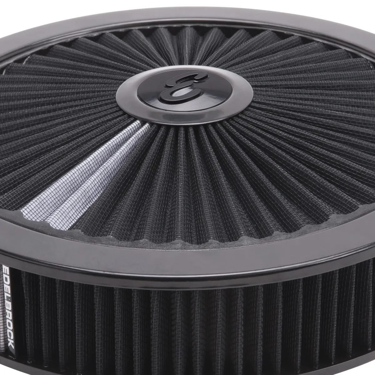 Edelbrock 43662 Pro-Flo Black Round 14 Air Cleaner with 3 Pro-Flo Element (Black) product image