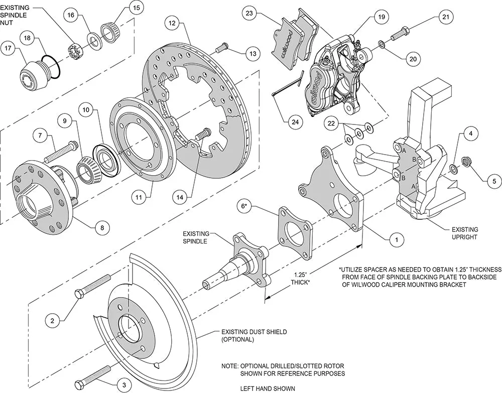 1969 - 1976 American Motors Forged Dynalite Big Brake Front Brake Kit (Hub) - 140-13395 product image