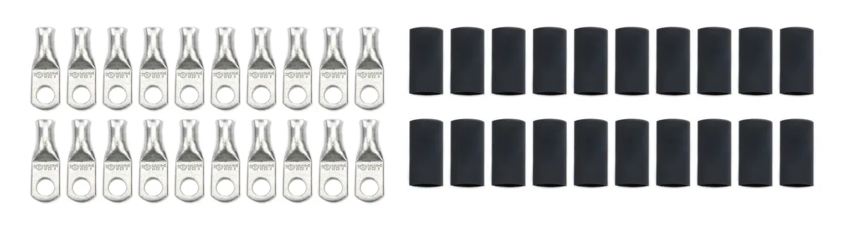 Quickcar Racing Products Ring Terminal 1/4in 8 Ga w/Heat Shrink 20pk