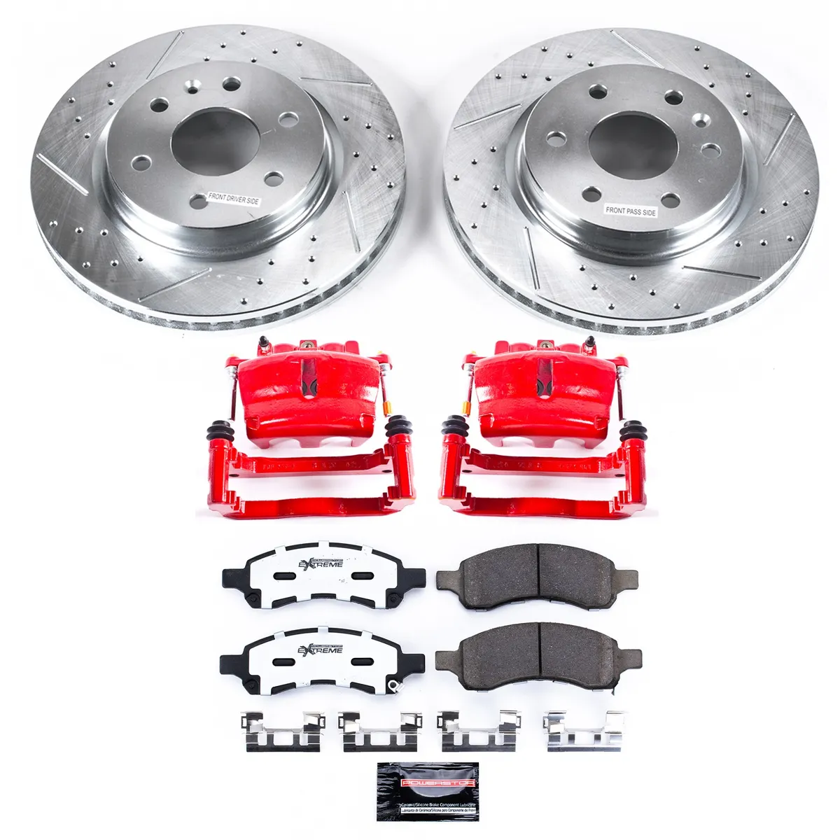 Z36 Truck/Tow Upgrade Kit: Drilled/Slotted Rotors; Carbon-Fiber Ceramic Pads; Powder Coated Calipers product image