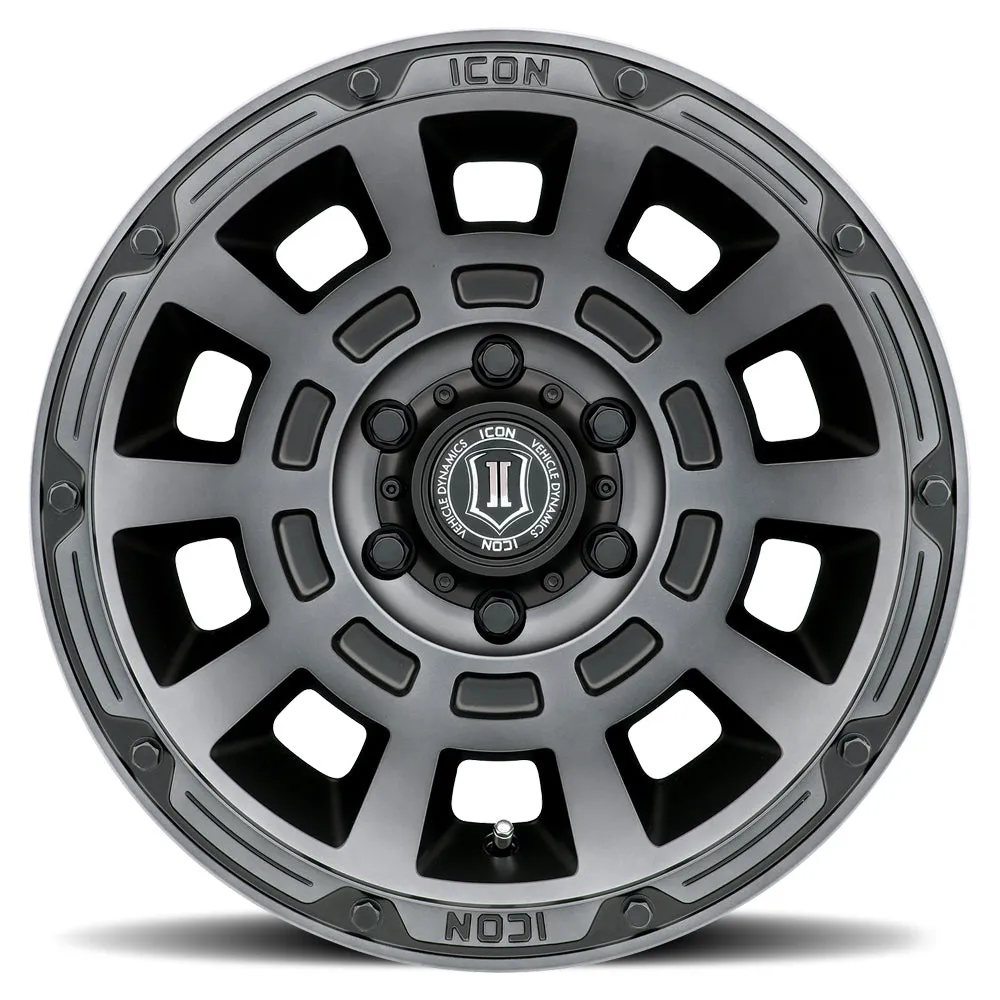 ICON Alloys Thrust, Smoked Satin Black, 17 x 8.5 / 6 x 135, 6mm Offset, 5" BS product image