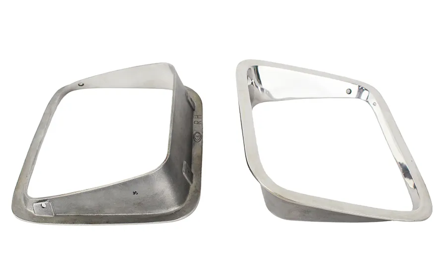 Jeep YJ Headlight Bezels Pair 87-95 Wrangler TJ Polished Silver Kentrol product image