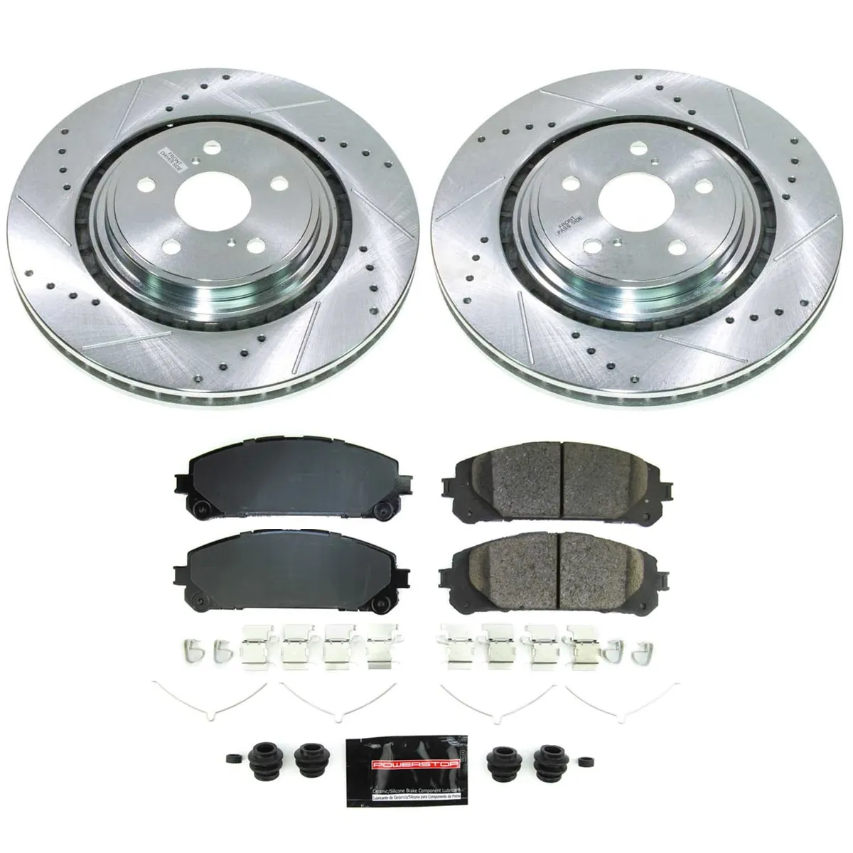 Z23 Evolution Sport Upgrade Kit: Drilled/Slotted Rotors; Carbon-Fiber Ceramic Pads W/Hardware product image