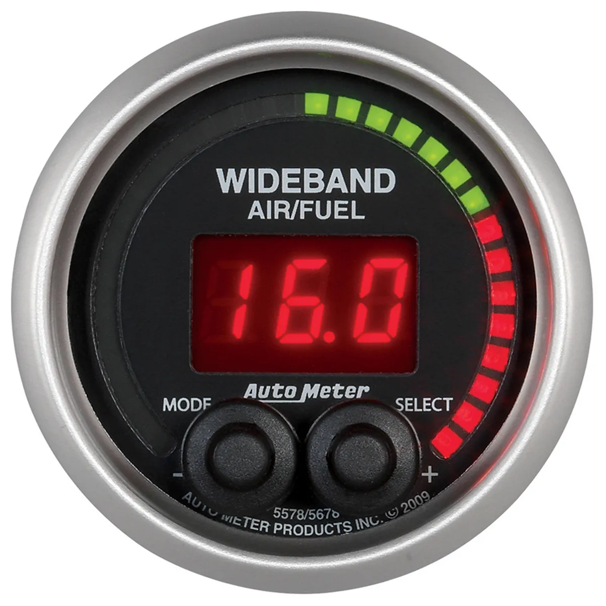 Gauge, Air/Fuel Ratio-PRO, 2 1/16", 10:1-20:1, Digital w/ Peak & Warn, Elite product image