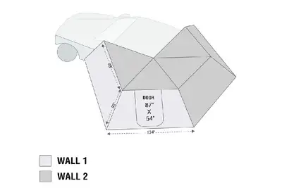 Overland Vehicle Systems Shop Overland Vehicle Systems Freestanding Driver Side Nomadic 270 LT Awning Wall 1 Overland Vehicle Systems