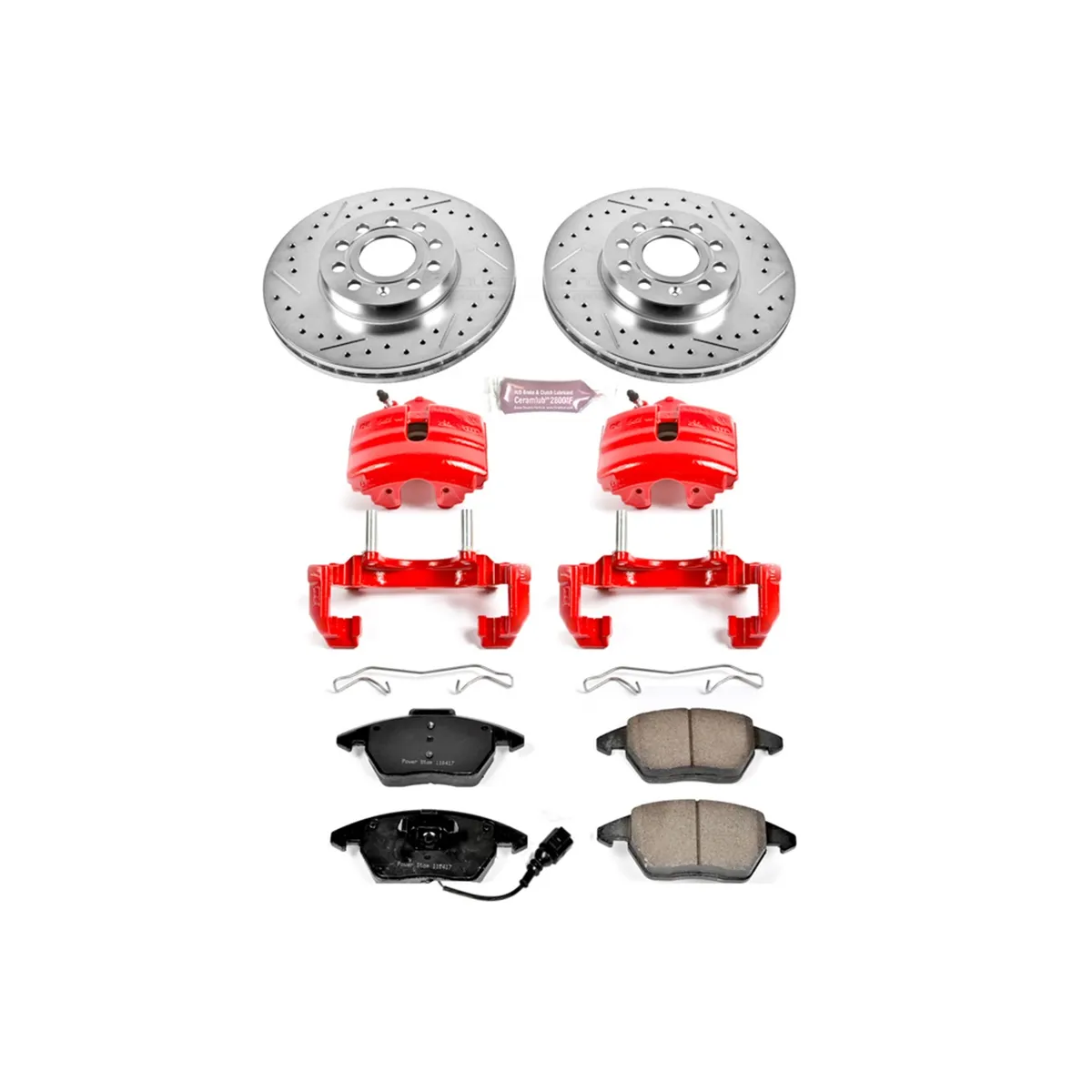 Z23 Evolution Sport Upgrade Kit: Drilled/Slotted Rotors; Carbon-Fiber Ceramic Pads; Powder Coated Calipers product image