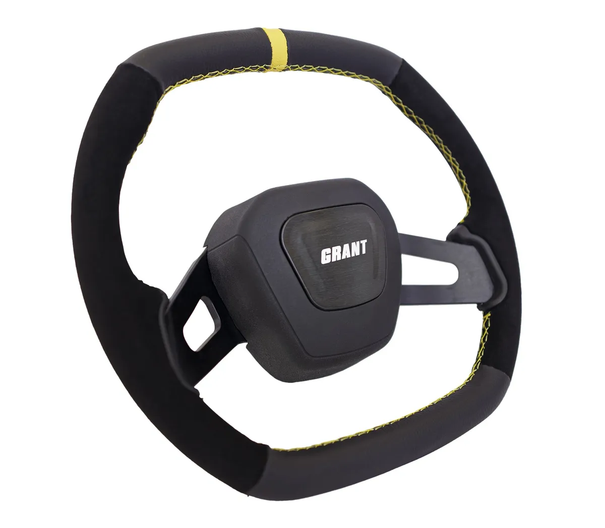 C8 Performance Steering Wheel; Yellow Center Stripe; product image