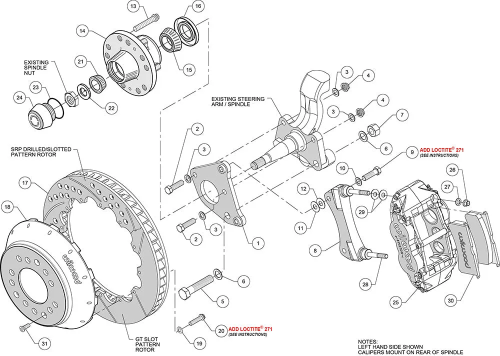 1962 - 1972 Dodge, Plymouth Forged Narrow Superlite 6R Big Brake Front Brake Kit (Hub) - 140-10815 product image