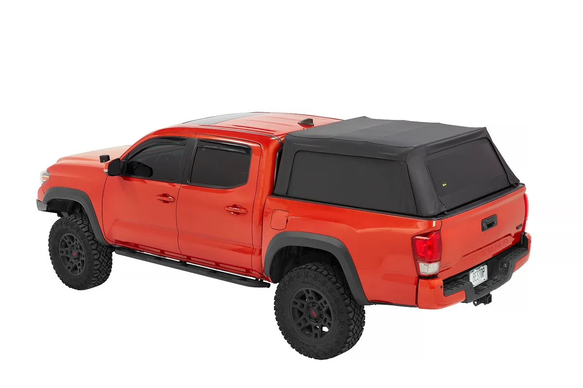 Supertop Truck Bed Cap 2 For Toyota 2016-2023 Tacoma 6.0 Foot Black Diamond PVC Coated Sailcloth No Drill Bestop product image