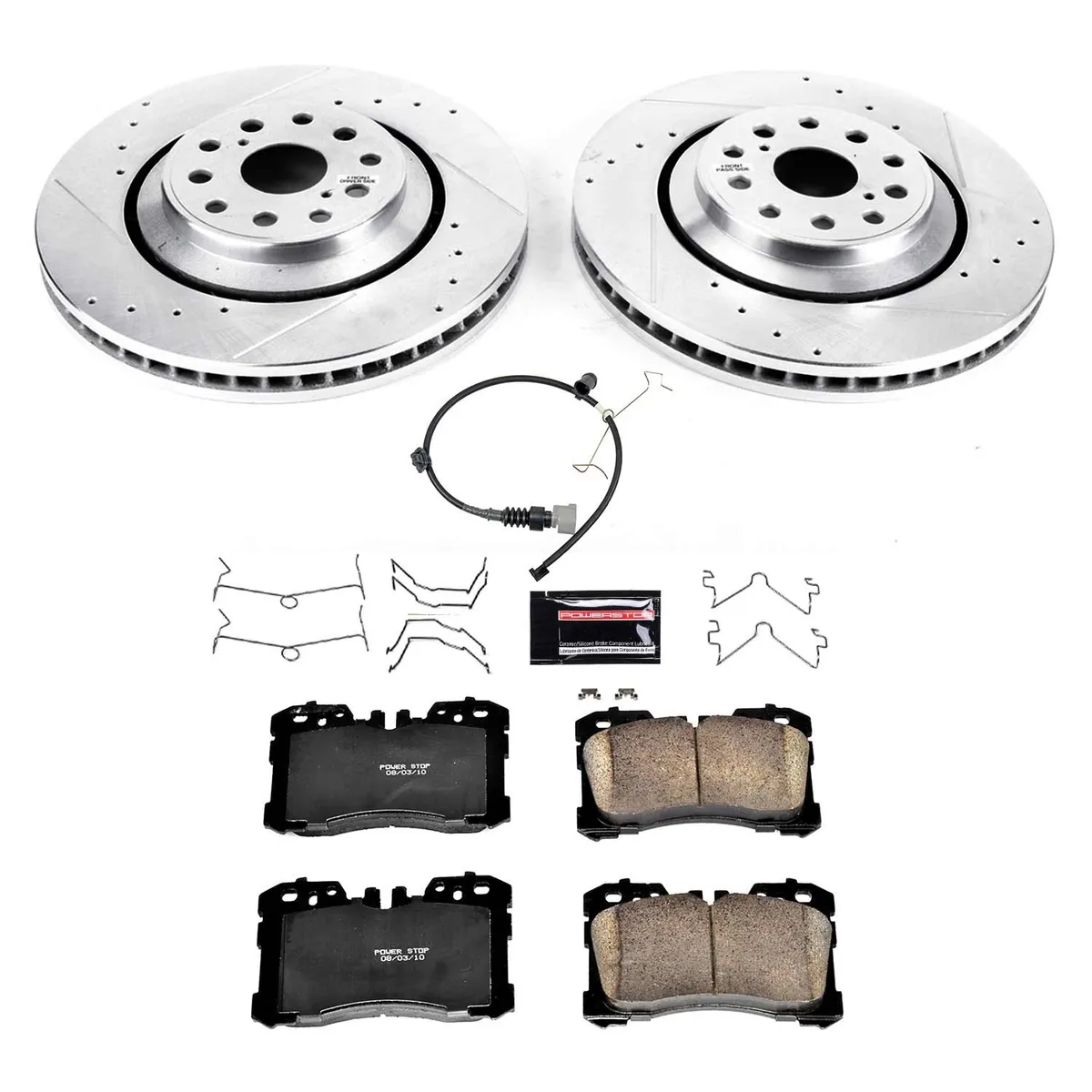 Z23 Evolution Sport Upgrade Kit: Drilled/Slotted Rotors; Carbon-Fiber Ceramic Pads W/Hardware; Pad Sensors product image