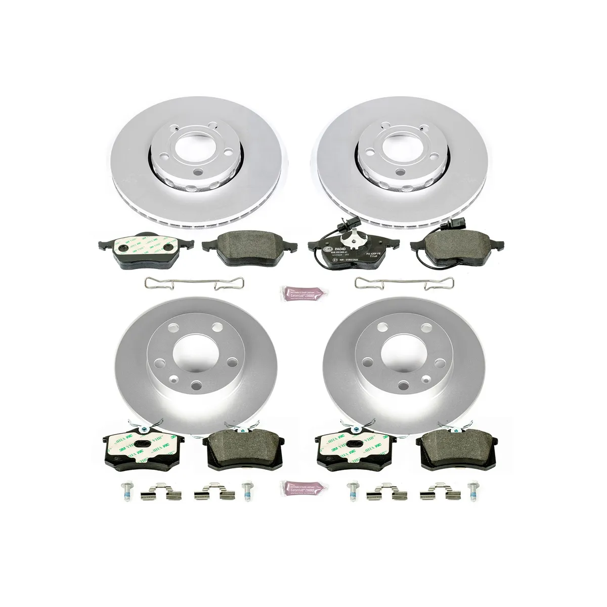 Euro-Stop Kit: Genuine Geomet Fully Coated Rotors; Ece-R90 Certified Pads W/Hardware product image