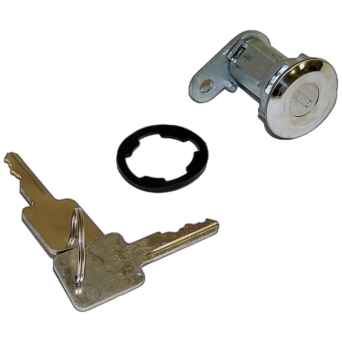 1984-1990 Cherokee XJ Chrome; Includes cylinder and 2 cut keys 1976-1983 CJ-5 CJ Includes cylinder and 2 cut keys 1976-1984 CJ-7 CJ Includes cylinder and 2 cut keys 1981-1984 CJ-8 CJ Includes cylinder and 2 cut keys 1987-1990 Wrangler YJ w/ Full Doors product image