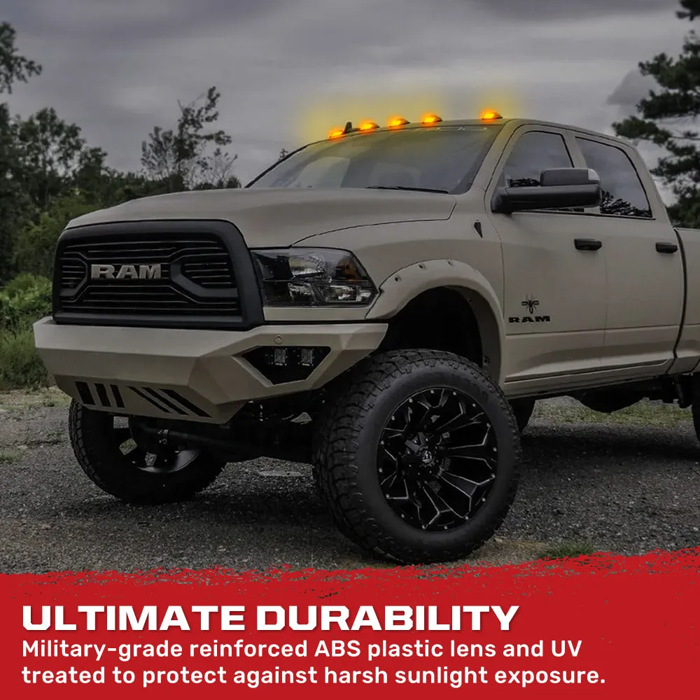 9902 RAM Cab Roof Lights Smoke Lens Black Base Amber LED Bulbs W/Out Wiring (5pc) product image