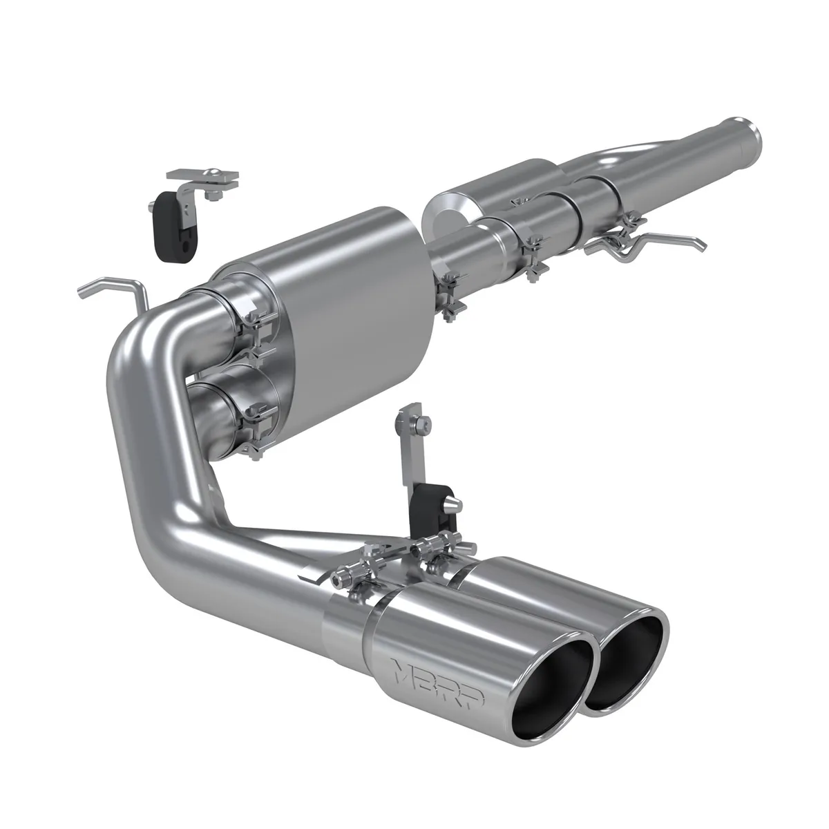 Armor Lite Cat Back Exhaust System; 3in.; Fits w/One Piece Driveshaft; Incl. Front Pipe/Ext. Pipe/Muffler/Tailpipes/4 in. OD Tips; Pre Axle Dual Side Exit; Aluminized; product image