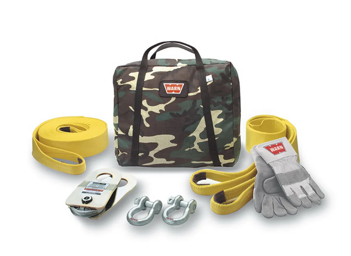 WARN - Warn recovery kit for winch capacities up to 10,000 lbs. Includes 20000 Pound Capacity Snatch Block; Tree Trunk Protector; Two 3/4 Inch D-Shackles; 30 product image