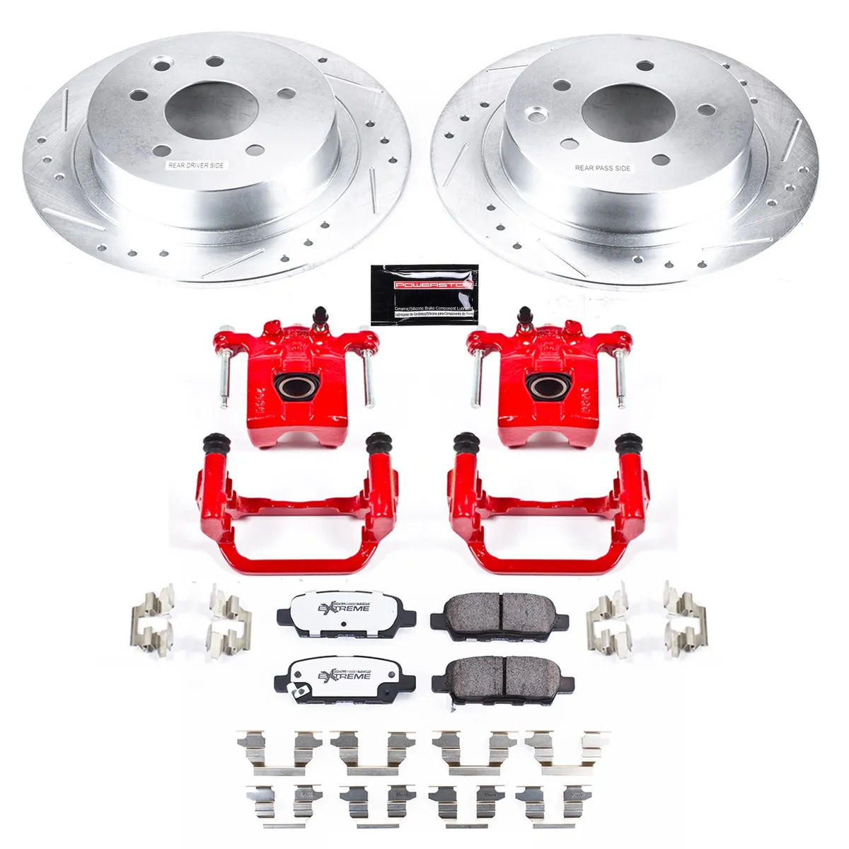 Z23 Evolution Sport Upgrade Kit: Drilled/Slotted Rotors; Carbon-Fiber Ceramic Pads; Powder Coated Calipers product image