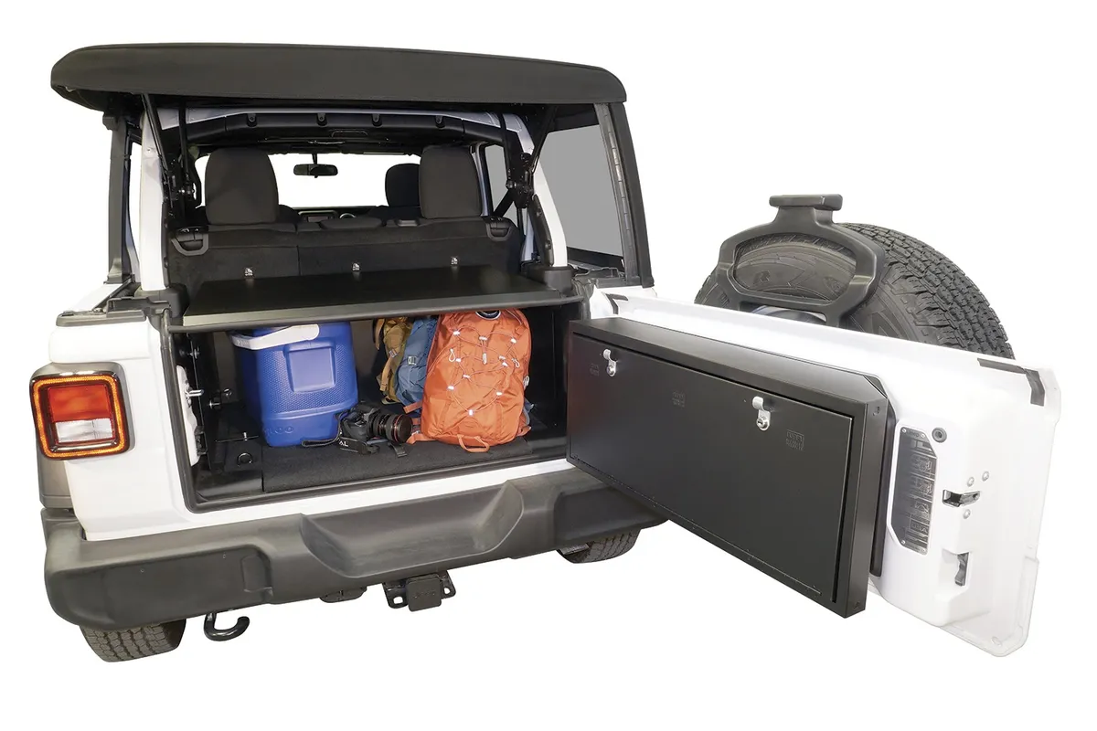 Deluxe Cargo Enclosure - '18-26 Wrangler JL {'21-26 Exc. 4XE}; 4-Door; w/ OEM Subwoofer (Black) product image