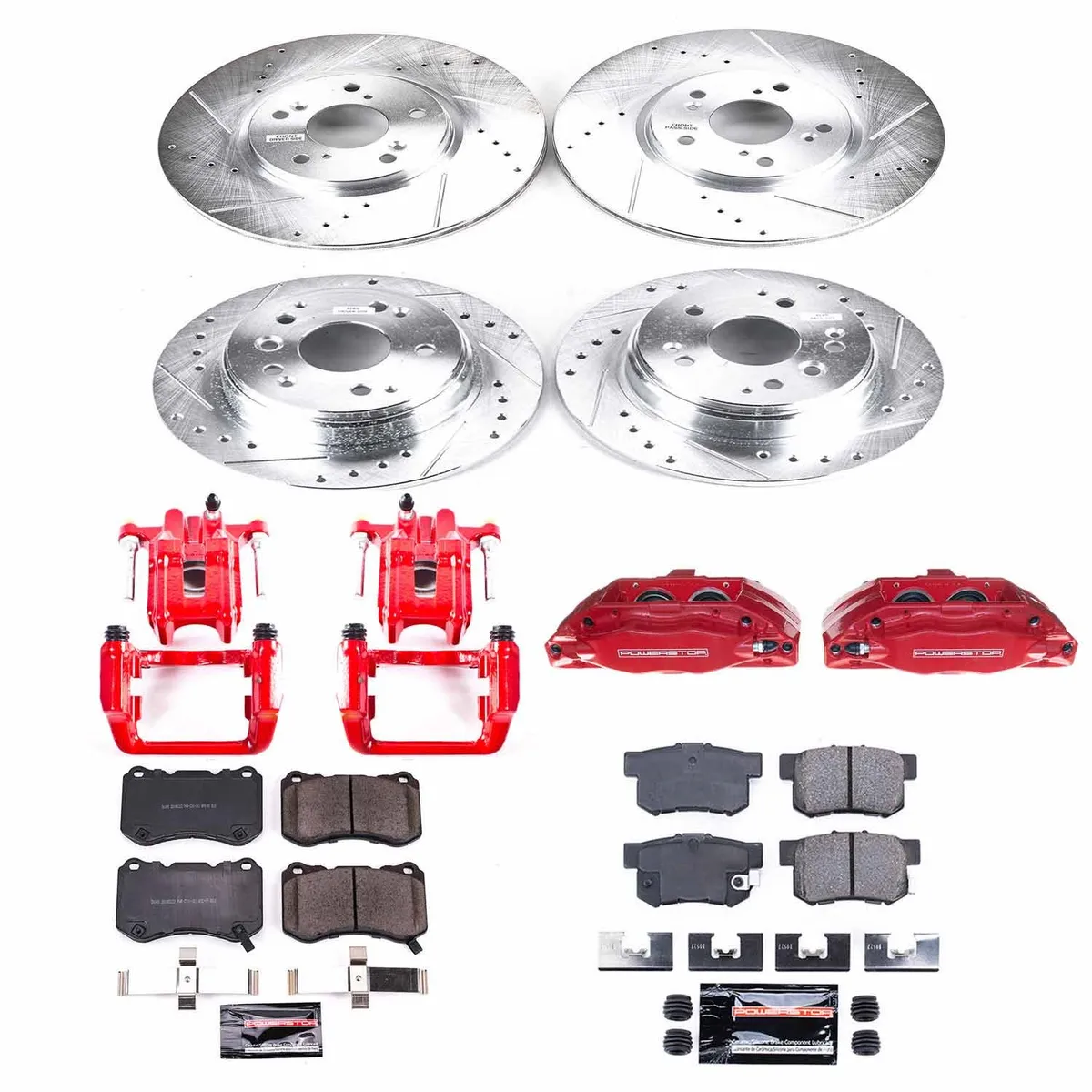 Z23 Evolution Sport Upgrade Kit: Drilled/Slotted Rotors; Carbon-Fiber Ceramic Pads; Powder Coated Calipers product image