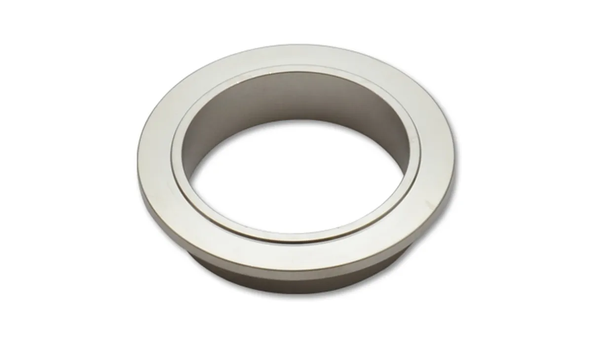 Turbo Inlet Flange; 76.2mm Flange O.d.; 3.6mm Apex w; 59.5mm Crmd.; 1mm Crmdh; 54.2mm Port Id; 16.8mm Thickness; For Garrett Gt/Gtx30/35 And Garrett G25-550/660; Stainless Steel; product image