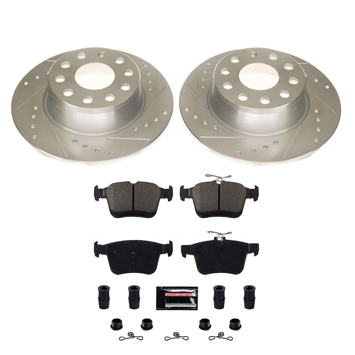 Z23 Evolution Sport Upgrade Kit: Drilled/Slotted Rotors; Carbon-Fiber Ceramic Pads W/Hardware product image