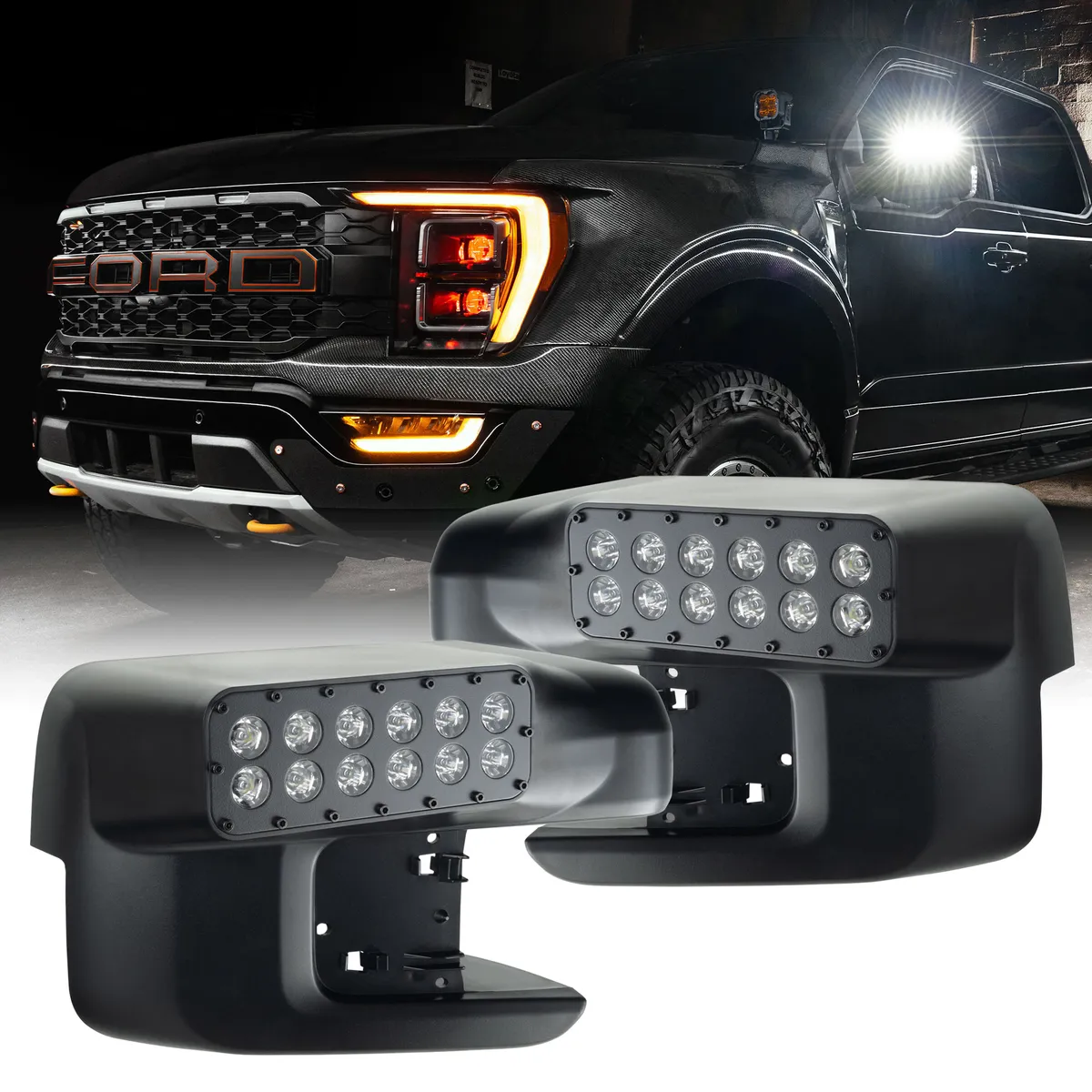 Oracle 2021-2025 Ford F-150 LED Off-Road Side Mirror Ditch Lights - 6000K / White LED - 5923-001 product image