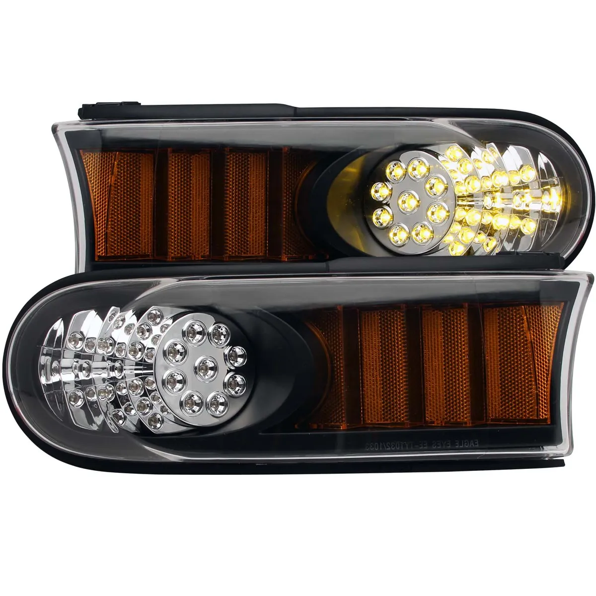 LED Parking Lights; Clear Lens; Black Housing; Amber Reflector; Pair; product image