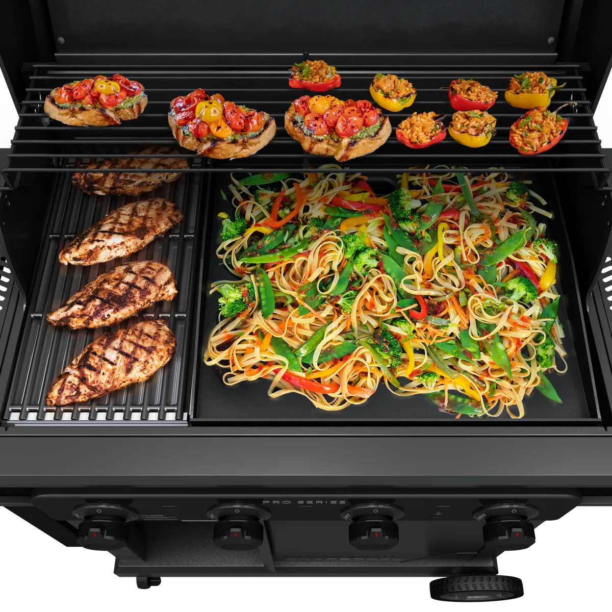 Pro Series™ 4-Burner Gas Grill and Griddle with Side Burner product image