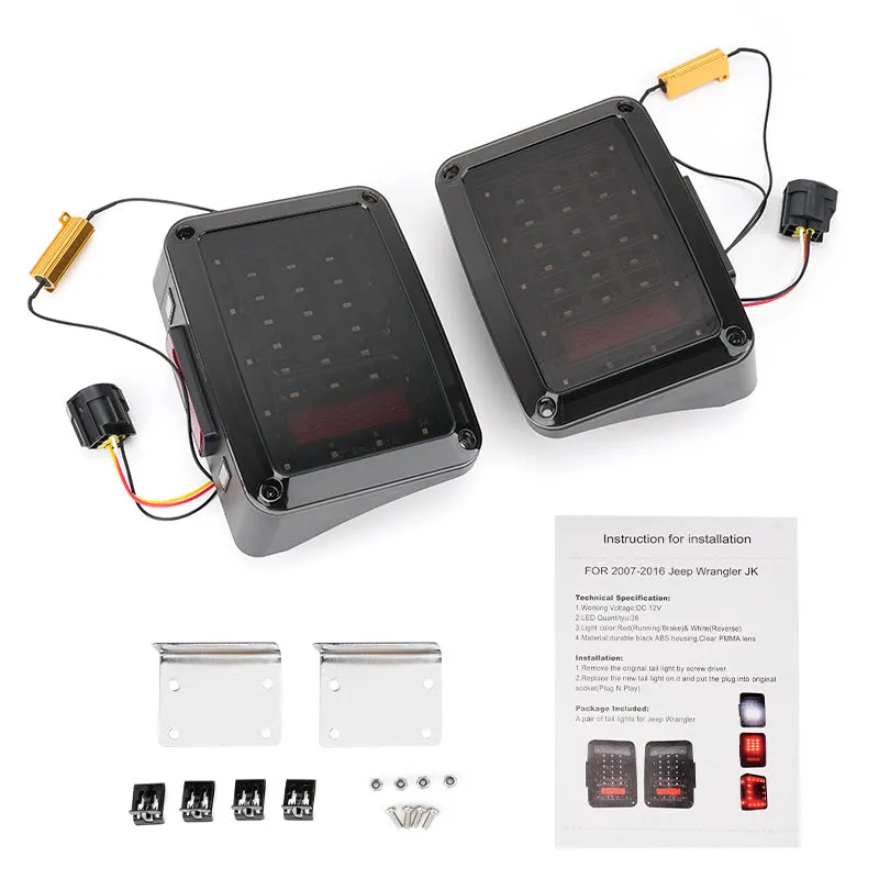 Classic LED Tail Lights For Jeep Wrangler JK JKU 2007 - 2018 product image