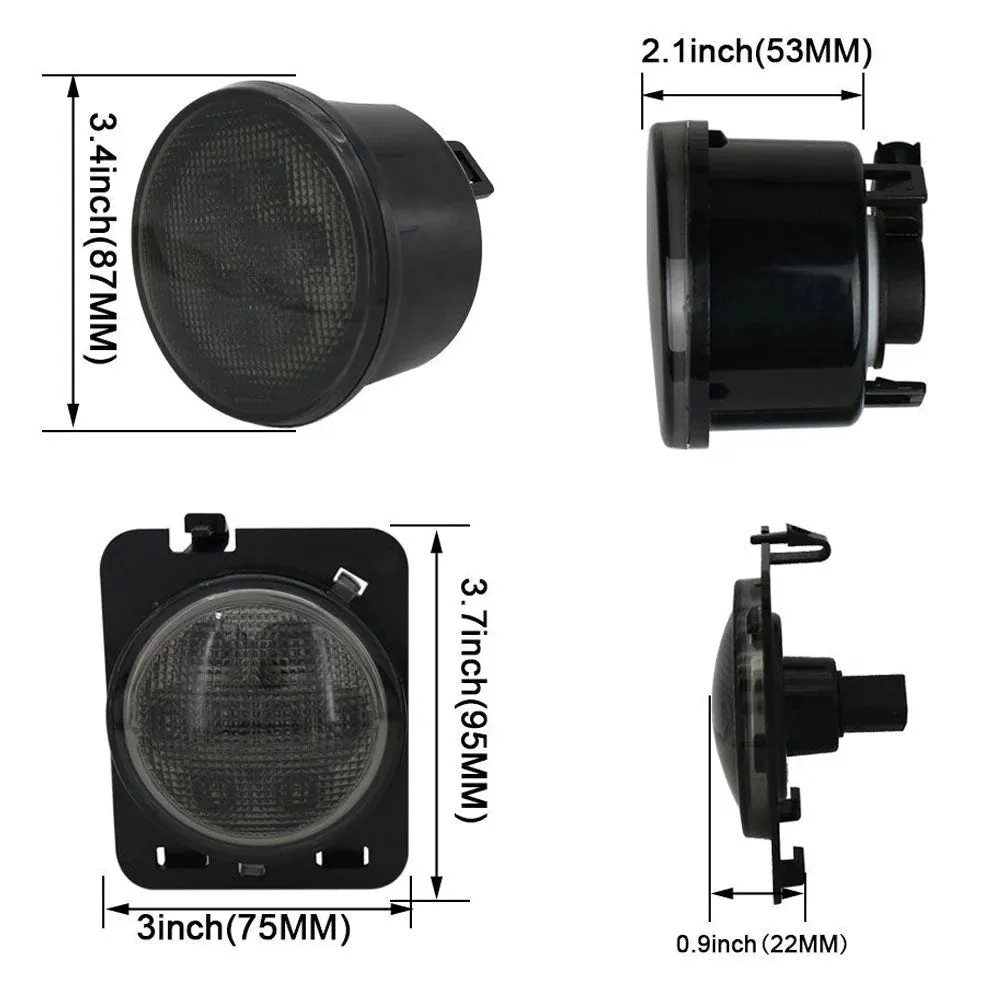 Front LED Turn Signals & Side Marker Lights Combo for 2007-2018 Jeep Wrangler JK product image