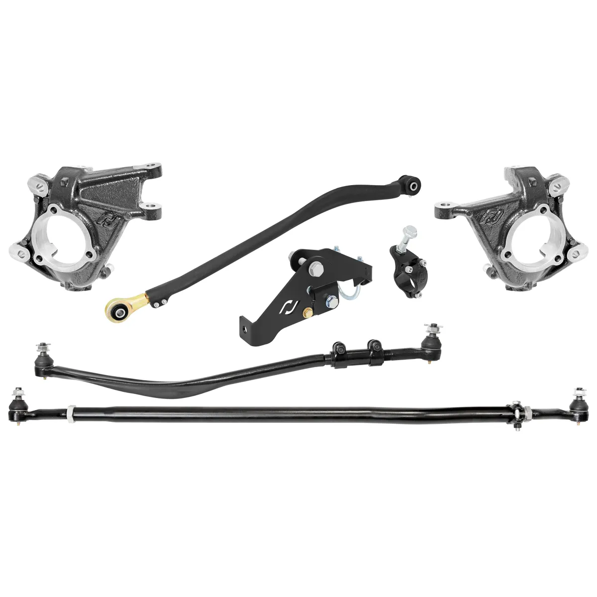 Currectlync Wrangler JK High Steer Kit For Stab. Shock And Jeep JL/JT Trac Bar Incl. Knuckles Drag Link Tie Rod Trac Bar Tb Reloc/Shock Mount Tr Clamp RockJock 4x4 product image
