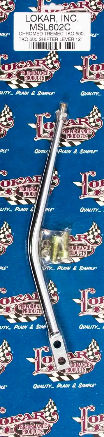 Lokar Manual Transmission Shifter Lever; Chrome Finish; Fits w/Tremec/Borg Warner TK500/TK600 And Magnum; Incl. 8mm Socket Head Cap Screws; 12 in.;