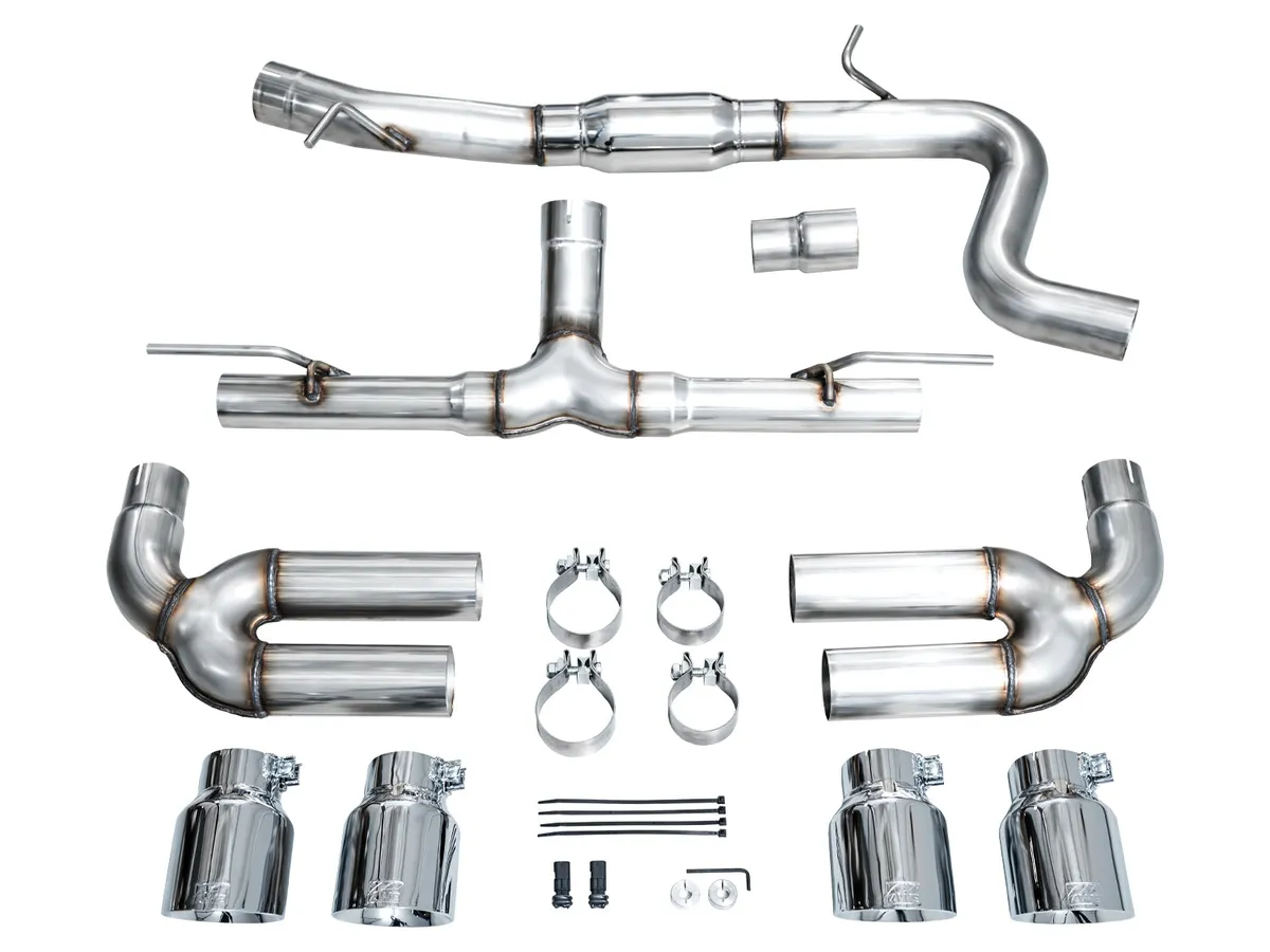 AWE Track Edition Exhaust for Audi 8Y S3 - Chrome Silver Tips product image