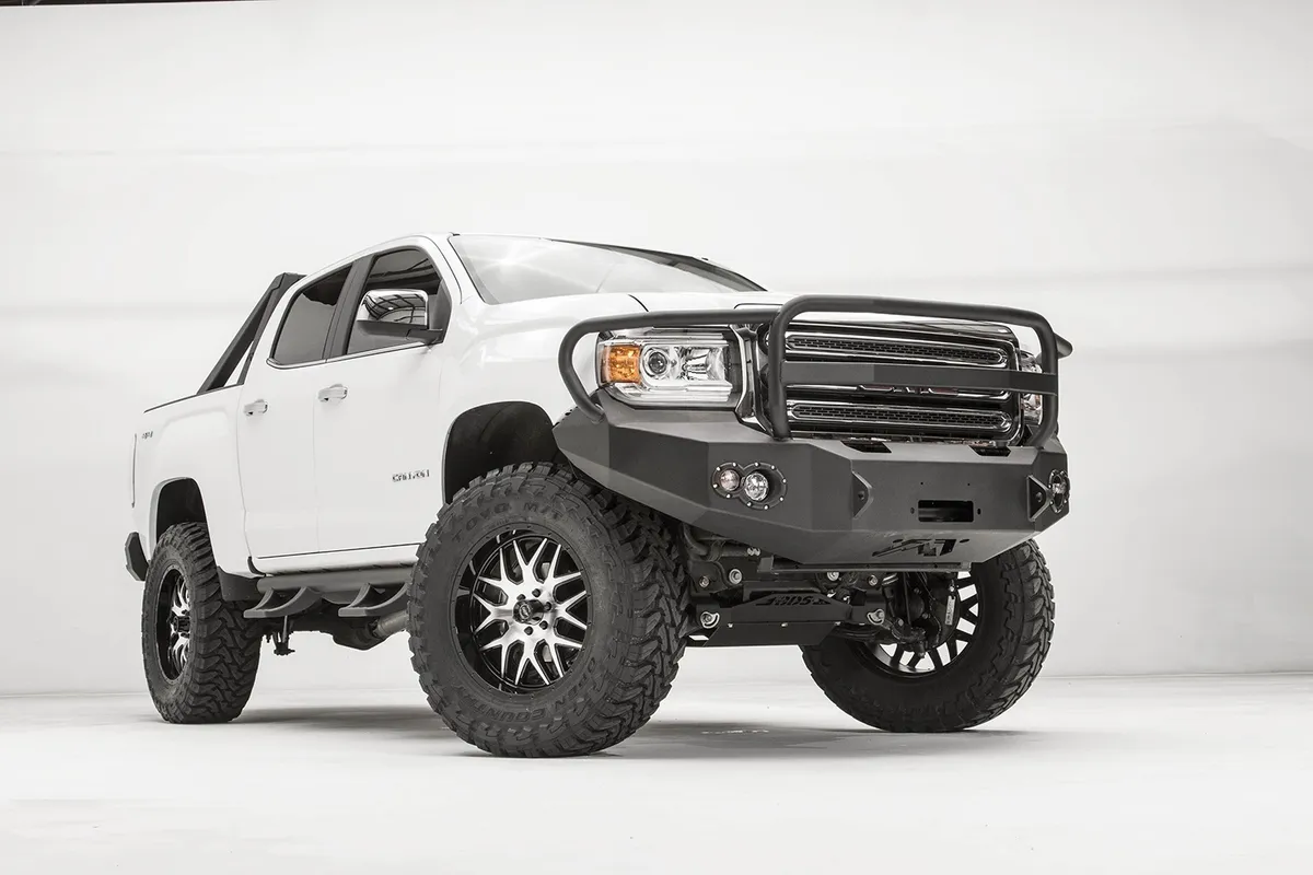 Premium Winch Front Bumper; 2 Stage Black Powder Coated; w/Full Guard; product image