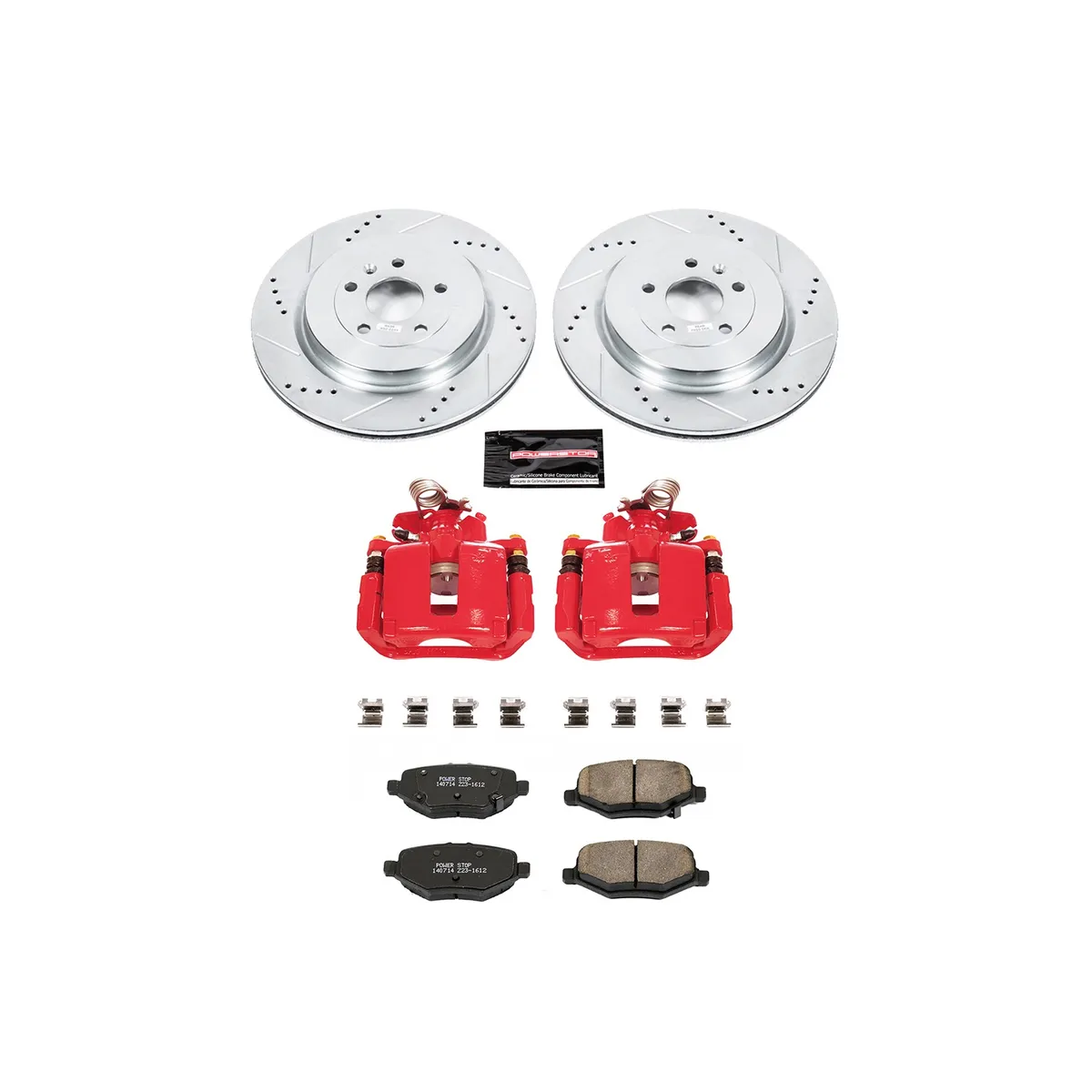 Z23 Evolution Sport Upgrade Kit: Drilled/Slotted Rotors; Carbon-Fiber Ceramic Pads; Powder Coated Calipers product image