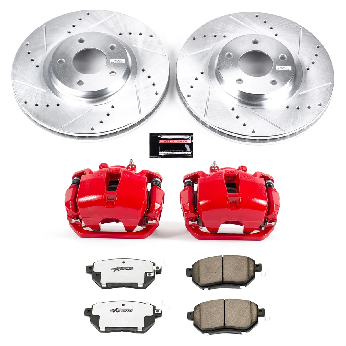 Z26 Street Warrior Upgrade Kit: Drilled/Slotted Rotors; Carbon-Fiber Ceramic Pads; Powder Coated Calipers product image