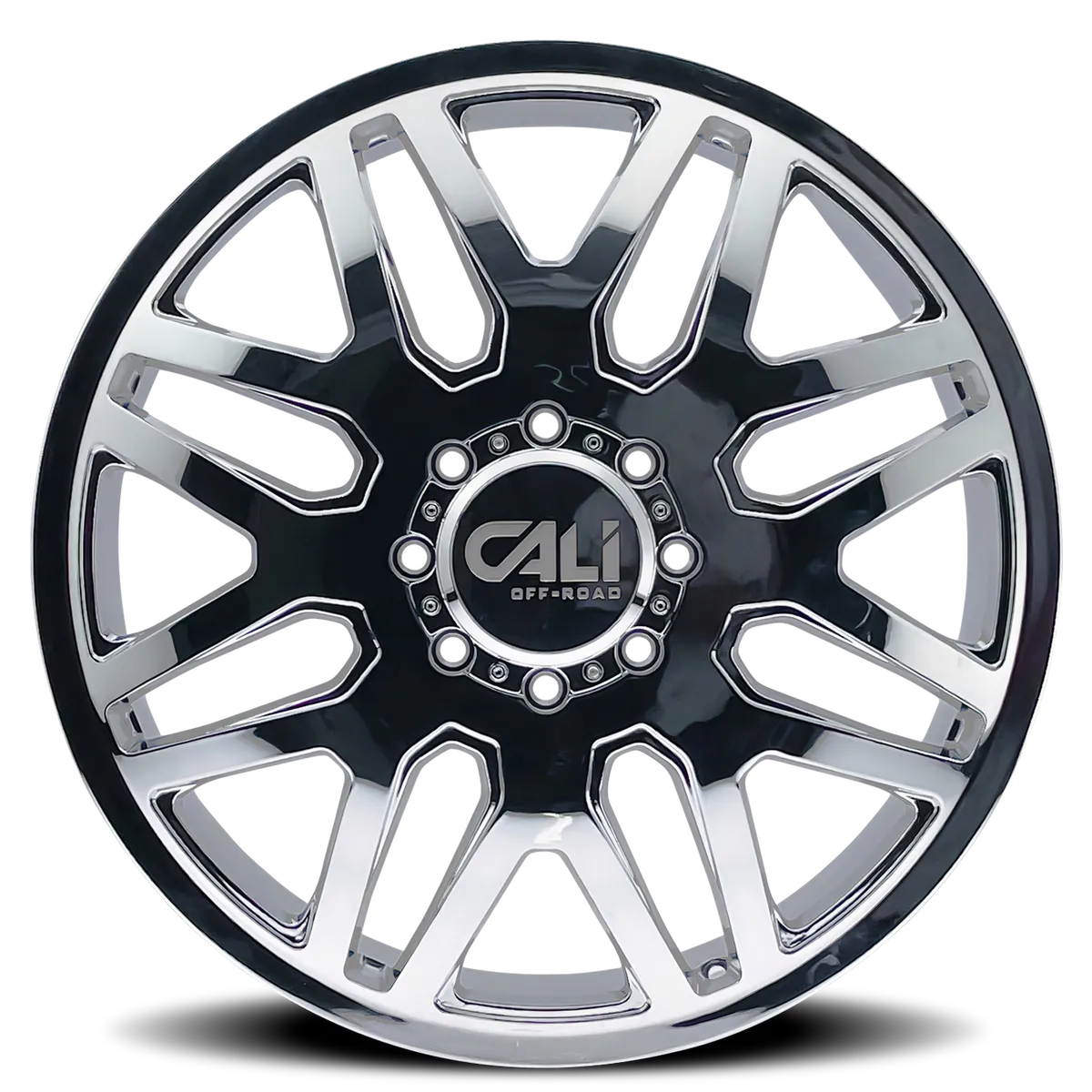 Dually Wheels Invader Dually 9115D CH 24x8.25 Chrome 8 On 165.1 Bolt Pattern 115 Offset Cali Offroad Wheels product image