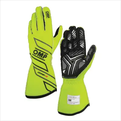 OMP Racing INC One-S Gloves My2025 Fia 8856-2018 Fluo Yellow sz