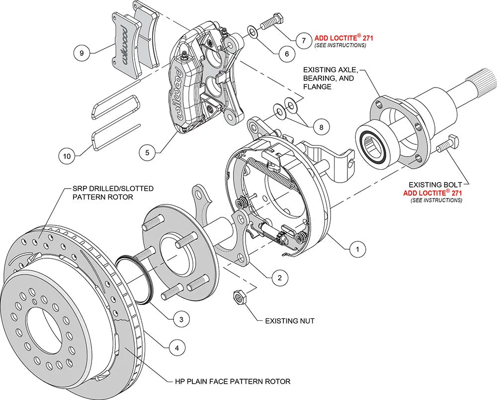 Wilwood FDP-LP 11.00in P-Brake Kit Drill-Red New Big Ford 2.36in Offset product image