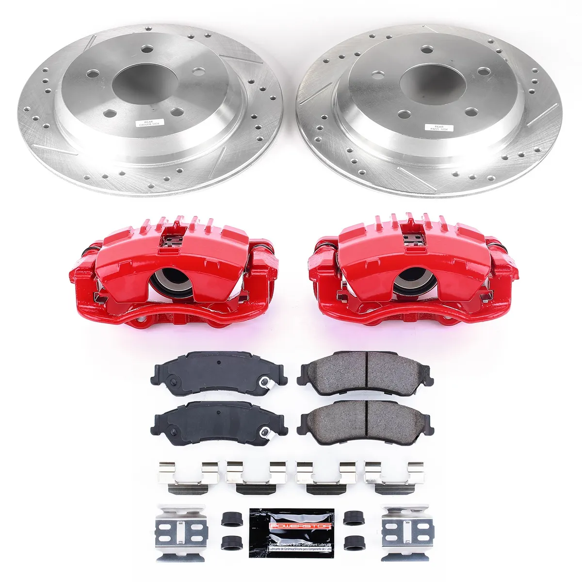Z23 Evolution Sport Upgrade Kit: Drilled/Slotted Rotors; Carbon-Fiber Ceramic Pads; Powder Coated Calipers product image