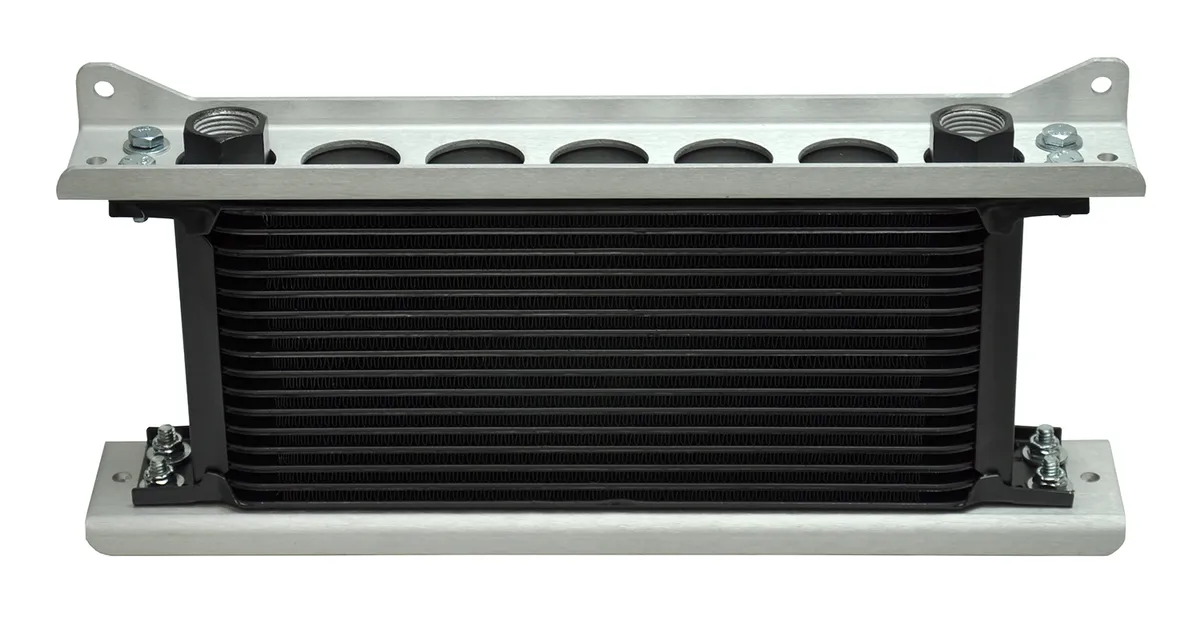 Derale 50023 Single Stacked Plate Brushed Aluminum Brackets With Mounting Hardware product image