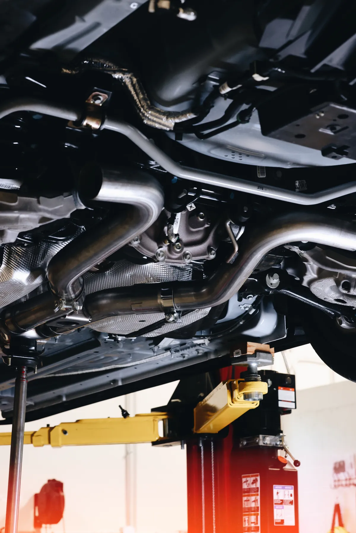2019-2023 Ford Mustang 2.3L EcoBoost Active T304 Stainless Steel 3 Inch Cat-Back Quad Rear Exit with CF Tips MBRP product image