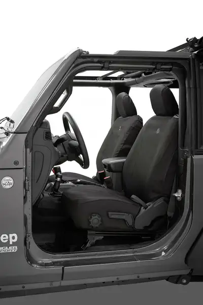 Bestop Jeep Wrangler Seat Covers For Jeep 2018-Current Wrangler JL 2 Door Front Premium Vinyl Fabric Black Diamond Bestop