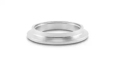 Vibrant Performance Turbo Inlet Flange; 92.1MM Flange O.D.; 3.8MM Apex W; 77.8MM CRMD; 1.4MM CRMDH; 67MM Port ID; 12.7MM Thickness; 2.75 in. Tube Recess ID; 3MM T. Recess Depth; 304 Stainless Steel;