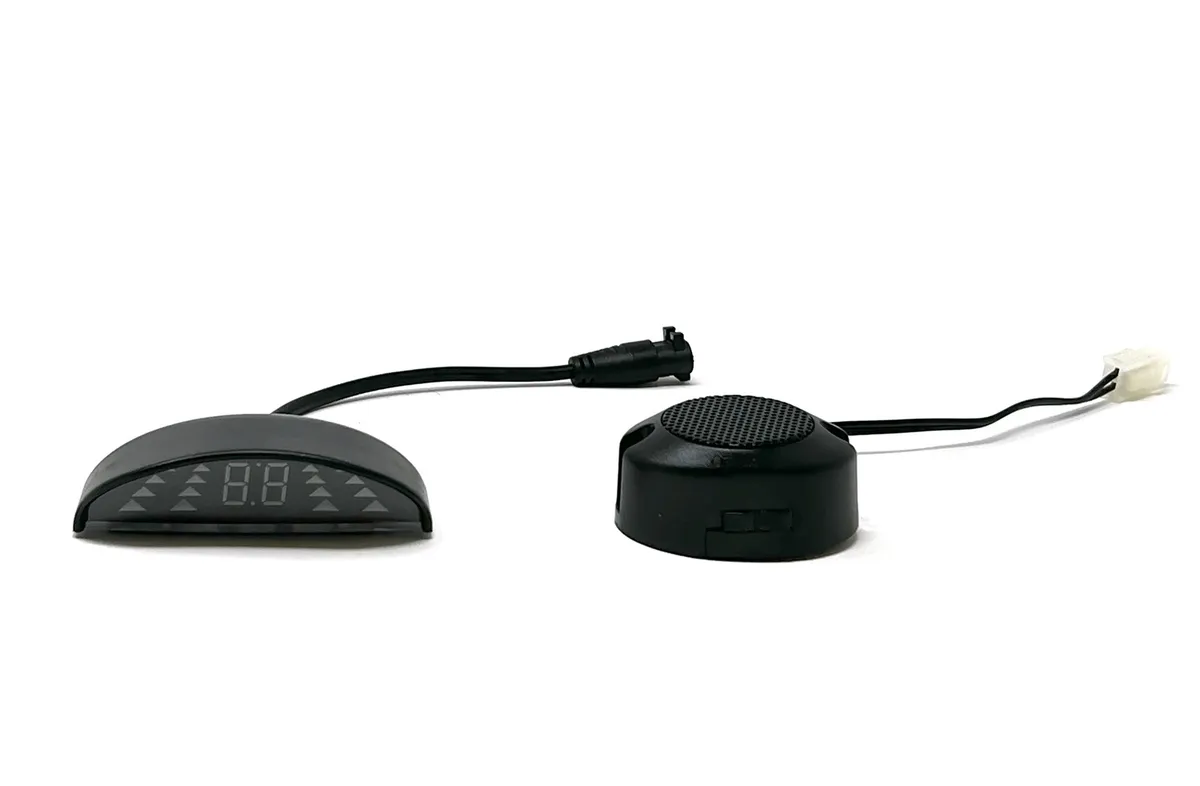 Switchable Front/Rear 4 Sensor Parking System; Paintable Sensors;15ft Sensor 16ft Display Harness; Angled Mounts/Insulators For Increased Compatibility; Number/Color Code Display; product image