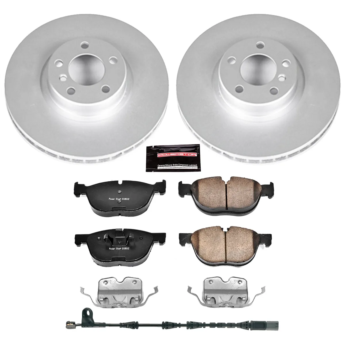 Z23 Sport Geomet Coated Rotor Kit For European Vehicles: Genuine Geomet Fully Coated Rotors; Carbon-Fiber Ceramic Pads W/Hardware; Pad Sensors product image