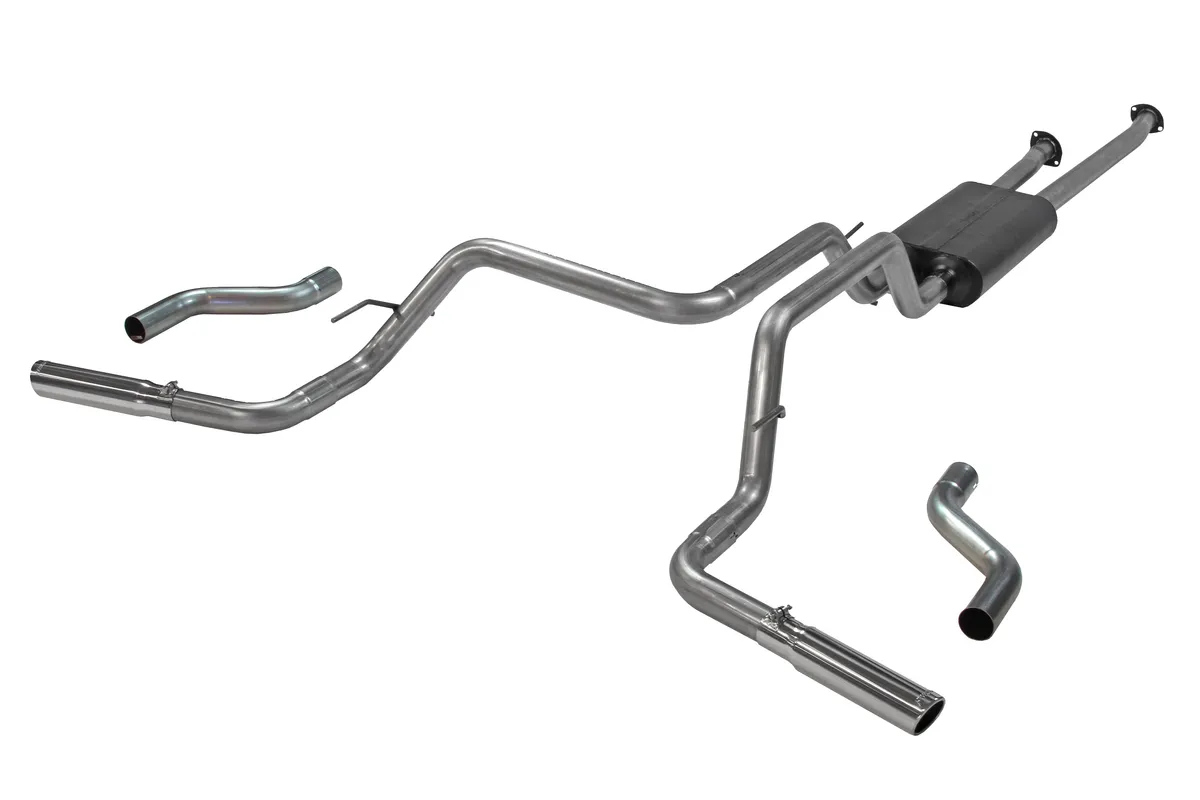 Flowmaster 09-13 Toyota Tundra 5.7l I-Force 2/4 Wheel Drive 2.50in Incl. Flanged Dual Inlet Pipes 50 Series Big Block Muffler 3.00in Rolled Edge Stainless Steel Tips American Thunder Incl Tube Extensions For Dor And Dos in Kit Mandrel Bent 16 Gauge 409s Sta