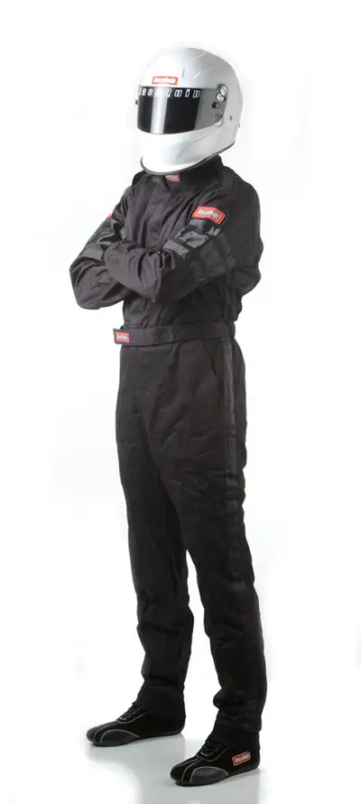 Racequip One Piece Single Layer Racing Driver Fire Suit; Sfi 3.2a/ 1 ; Black 3xlarge