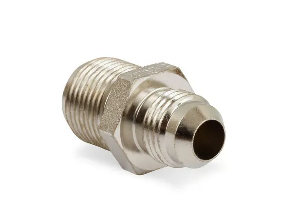 Earl's 11/16"-18 Inverted Flare Male w/ Long Thread to AN -6 Male Adapter Fitting - Nickel Plated Steel product image