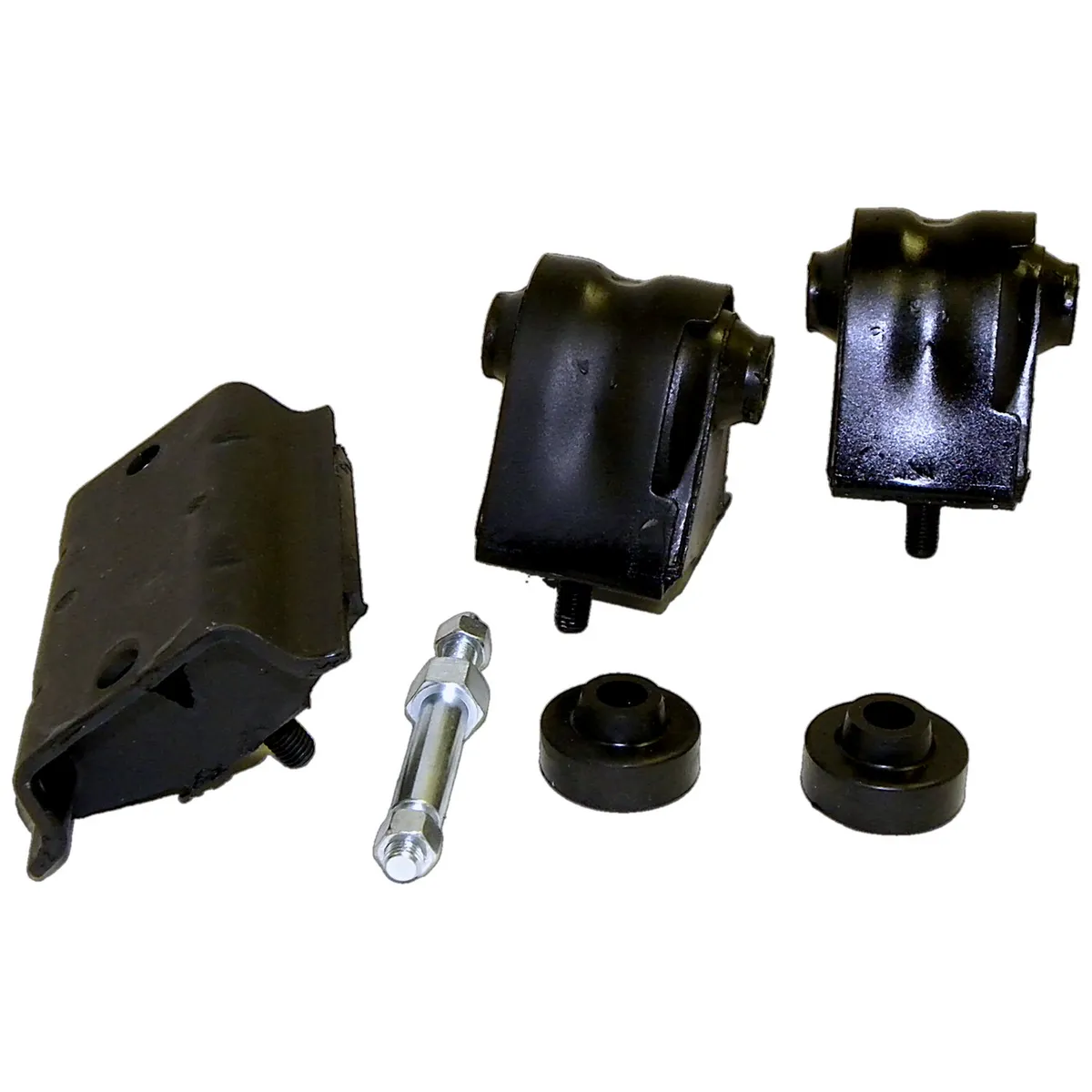 1987-1990 Wrangler YJ w/ 4.2L engine; Includes: 2 engine mounts 1 transmission mount 2 insulators & 1 stud 1991-1995 Wrangler YJ w/ 4.0L engine; Includes: 2 engine mounts 1 transmission mount 2 insulators & 1 stud product image