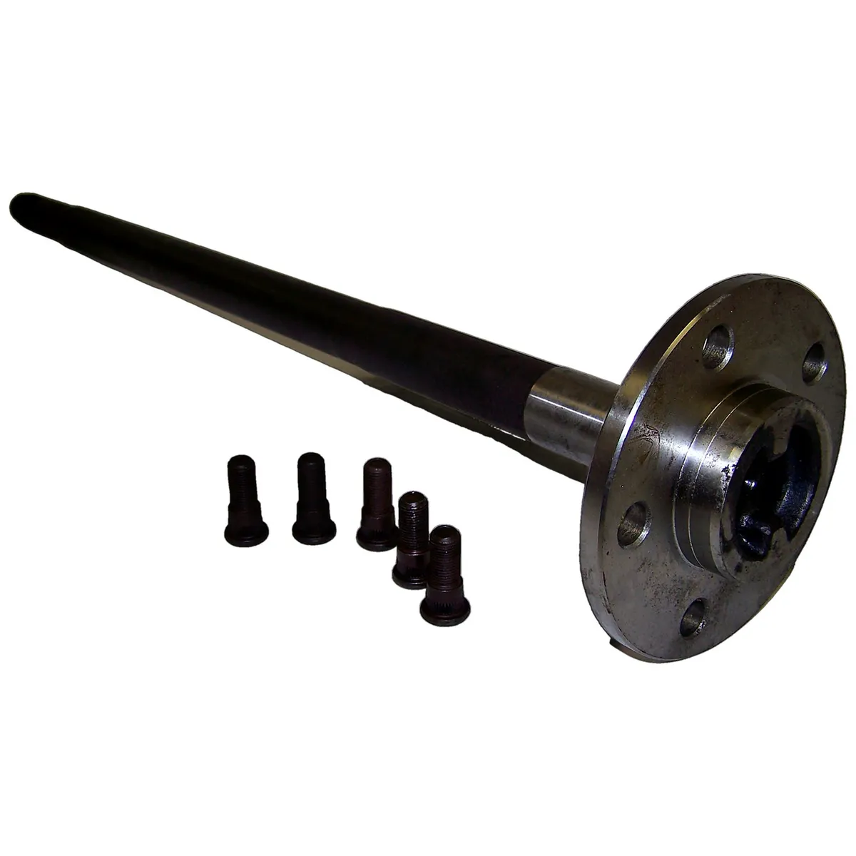 1992-2001 XJ Cherokee MJ Comanche;1993-1995 YJ Wrangler;1993-1996 ZJ Grand Cherokee w/ Drum Brakes;1997-2002 TJ Wrangler;w/ Dana 35; Right Axle Shaft; 29" Long 27 Spline; 4340 High Strength Alloy Steel; Includes (1) 44217 Tone Ring & (5) 83503053 Studs product image